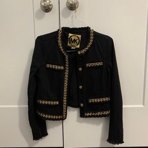 Michael Kors gold chain crop blazer